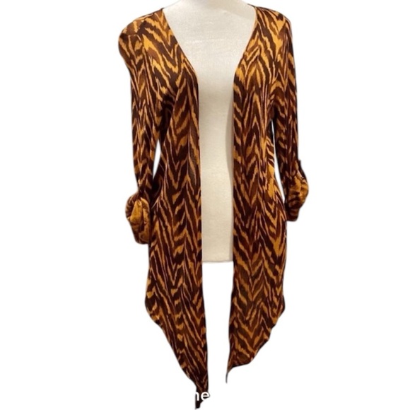 French Laundry Other - French Laundry open cardigan, tiger print, brown /carmel, long sleeves L